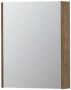 INK SPK2 spiegelkast met 1 dubbelzijdige spiegeldeur 2 verstelbare glazen planchetten stopcontact en schakelaar 60 x 14 x 73 cm naturel eiken - Thumbnail 1