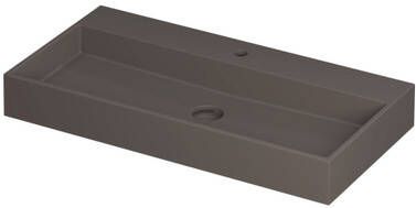 Ink United wastafel porselein met 1 kraangat incl. porseleinen click plug en verborgen overloop systeem Mat basento 900x450mm (bxd)