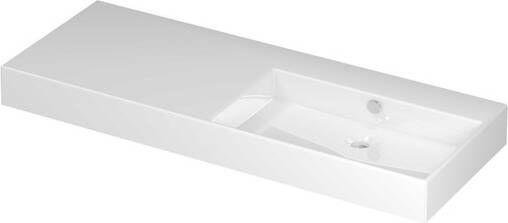 INK Unlimited porseleinen wastafel rechts zonder kraangat 120 x 45 x 11 cm glanzend wit