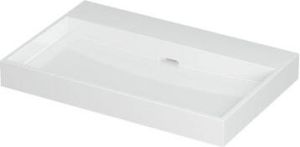 INK Urban wastafel 70x45x8cm 1 wasbak 0 kraangaten porselein wit glans 0201001