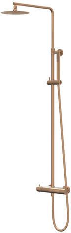 Ivy Bond Regendoucheset opbouw 25cm slim hoofddouche staafmodel handouche Geborsteld mat koper PVD CSB1GKAB