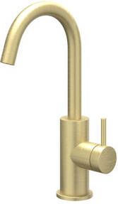 IVY Bond eenhendel wastafelmengkraan met draaibare uitloop voorzien van coldstart geborsteld mat goud PVD - Foto 1