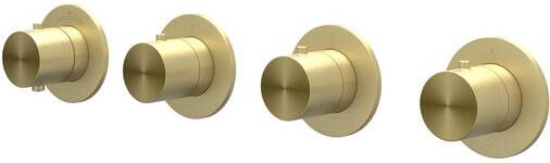 IVY Concord Afbouwdeel voor Inbouwthermostaat 3 stopkranen symmetry ronde rozetten RVS316 geborsteld mat goud PVD 6201262