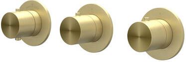 IVY Concord Afbouwdeel voor Inbouwthermostaat 3 stopkranen symmetry ronde rozetten RVS316 geborsteld mat goud PVD 6201312