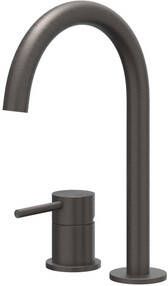 Ivy Concord Wastafelmengkraan 2-gats bladmontage uitloop coldstart RVS316 geborsteld carbon black PVD 6100504 - Foto 1