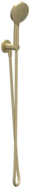 IVY Handdoucheset Set Bestaande Uit Doucheslang 150 cm Wandhouder Met Uitlaat En Staafhanddouche Geborsteld Mat Goud PVD - Foto 1