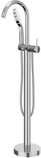 IVY Bond vrijstaande badmengkraan met draaibare uitloop doucheslang 150 cm en 3 standen handdouche 101 cm chroom - Foto 1