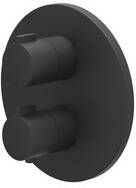 IVY Afbouwdeel Pact Inbouwthermostaat Symmetry 2-Weg Stop-Omstel Met Rond Rozet Mat Zwart PED - Foto 1