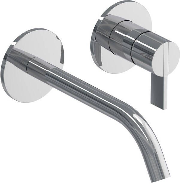 IVY Pact eenhendel afbouwdeel voor 2-gats wastafelmengkraan wandmontage met gebogen uitloop voorzien van coldstart chroom