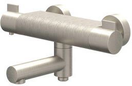 IVY Badthermostaatkraan Pact Opbouw Omstel Met Draaibare Baduitloop Met Omstel Cooltouch Geborsteld Nickel PVD