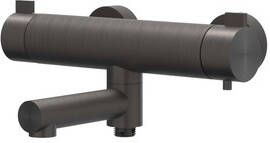 IVY Badthermostaatkraan Tribe Opbouw Omstel Met Draaibare Baduitloop Met Omstel RVS316 Geborsteld Carbon Black PVD