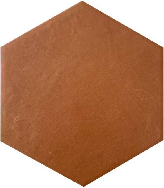 Jos. Dust vloer- en wandtegel 17.5x20cm hexagon R10 mat terrae (oranje) 1981217