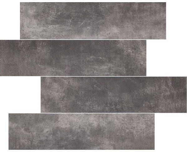Kerabo Urban Black Wandtegel 15x60cm Betonlook Zwart mat SW07311986-1