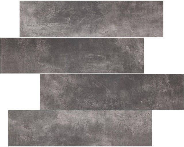 Kerabo Urban wandtegel 60x15cm 9mm Vierkant Betonlook Zwart mat SW07311986-1