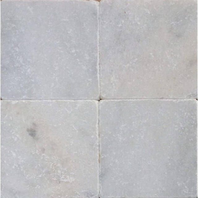 Kerabo Burdur wit marmer natuursteen vloer- en wandtegel 20 x 20 cm wit anticato