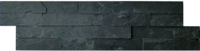Kerabo Jabo Schiste flatface stonepanel tegelstroken leisteen 60 x 15 cm antraciet slate (per stuk)