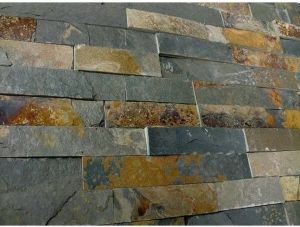 Kerabo Jabo Schiste flatface stonepanel tegelstroken leisteen 60x15 cm rusty slate (per stuk)