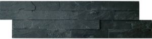 Kerabo Wandtegel Schiste flatface stonepanel antraciet slate 15x60x1 2 cm Natuursteenlook Breukruw Antraciet SW0732308