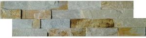 Kerabo Wandtegel Schiste flatface stonepanel beige slate 15x60x1 2 cm Natuursteenlook Breukruw Beige SW0732309