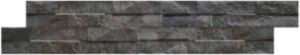 Kerabo Wandtegel steenstrip Rock Black 7 5x38 5 cm Natuursteen look Mat Zwart SW07310730-2