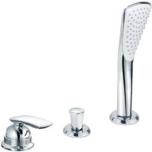 Kludi Balance 3 gats badrandkraan met omstel met uittrekbare handdouche chroom 524480575