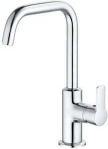 Kludi Pure & Easy wastafelkraan 205 m. waste m. draaibare uitloop chroom 370230565