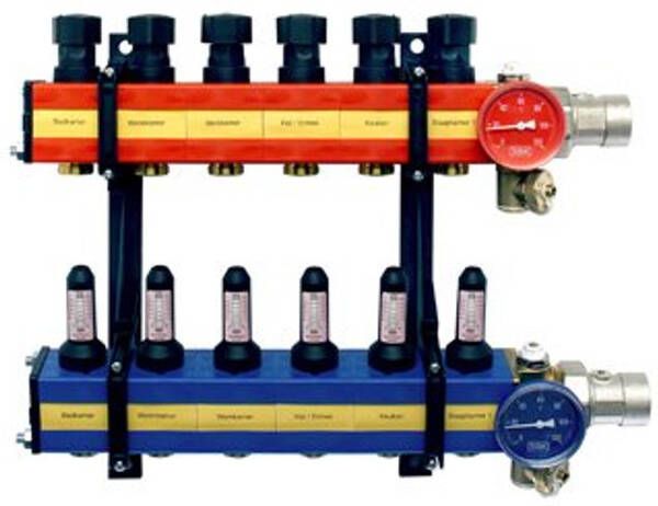 NATHAN SBK 4100 vloerverwarming verdeler kunststof 355x940x120mm 3 4" 15 groepen(zonder pomp debiet 60 250 l h )
