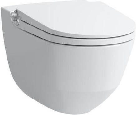 Laufen Cleanet RIVA Douche WC 35.5x60x41.5cm diepspoel incl. closetzitting met deksel en softclose keramiek mat wit mat H8206917570001