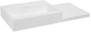 Laufen Living City wastafel 100x46x15.5cm zonder kraangat waskom links. planchet rechts met overloop. zonder decor keramiek wit H8184320001091