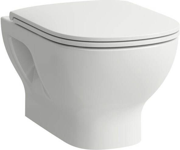 Laufen LUA wandcloset pack 820081 met Basic rimless toilet 52 cm en slim seat closetzitting met softclose wit