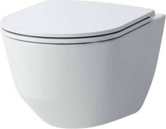 Laufen Pro Pack wandcloset 53x36x34 5cm spoelrandloos slimseat zitting softclose keramiek glans wit h8669570000001