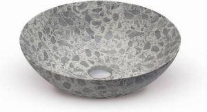 Looox Ceramic Terrazzo Opzetkom Ø 40x15 cm Grey WWK40TG