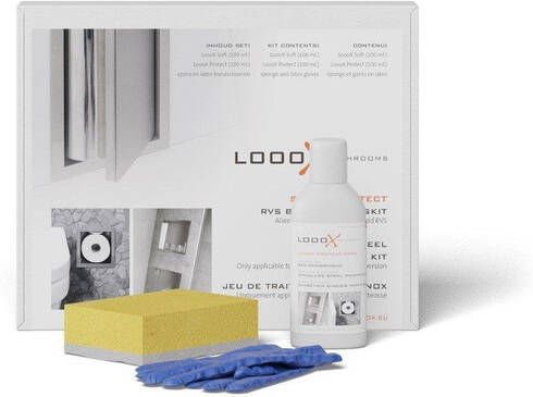 Looox Clean RVS behandelingskit met spons en handschoenen CLEAN570-580