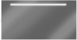 LOOOX M-Line spiegel met verwarming en verlichting horizontaal aan de bovenzijde. Afmeting: 1200x600mm. Kleur lijst RVS.