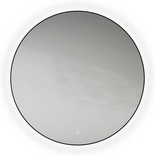 Looox Mirror collection spiegel rond 100cm ind.LED verl. sp.verw. m.black SPMBLR1000