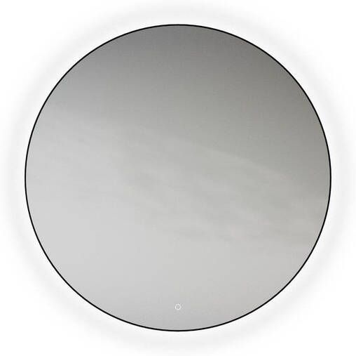 Looox Mirror collection spiegel rond 120cm ind.LED verl. sp.verw. m.black SPMBLR1200