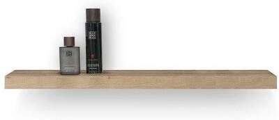 Looox Wooden Wall Shelf Free Planchet 80x15x4 cm Old Grey