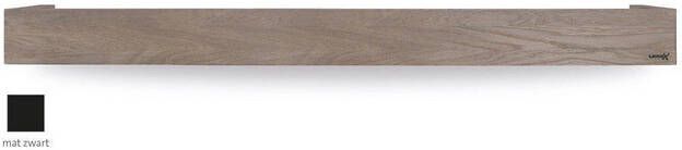 Looox Wood collection shelf BoX 120cm met bodemplaat zwart mat eiken WSHBOX120MZ
