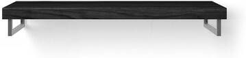 Looox Wood collection Solo wastafelblad 120x46cm met handdoekhouder links & rechts RVS geborsteld Massief eiken Black WBSOLOBL120RVS