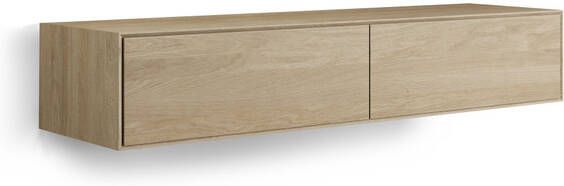 Looox Wood collection Wood wastafelonderbouwkast m. 2 laden 160x30x46cm eiken old grey WF1600-2