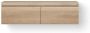 Looox Wood collection Wooden Drawer BoX ladenkast met 2 laden 140x45x46cm met softclose eiken old grey WDB1400 - Thumbnail 1