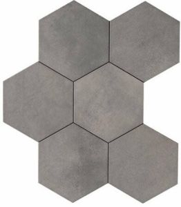 Marazzi Powder Vloer- en wandtegel hexagon 18x21cm 9.5mm R10 porcellanato Graphite 1316141