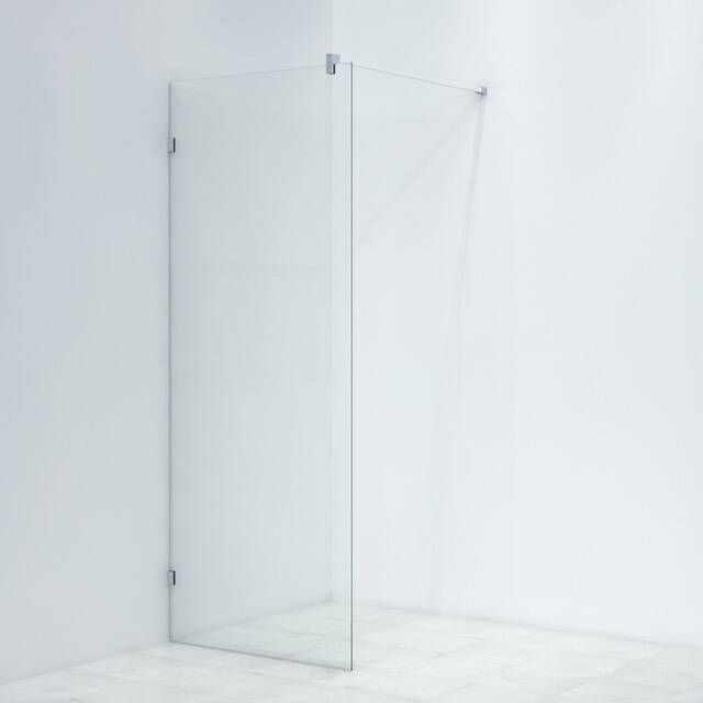 Marenza Bellini Inloopdouche 80x200cm scharnierbevestiging 8mm veiligheidsglas anti kalk chroom WALKINFIXCONNECT-80