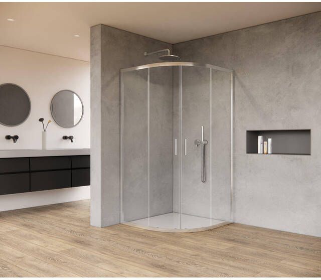 Marenza Casus Douchecabine 80x80x200cm kwartrond helder glas profiel chroom SAO2142-CH80x80