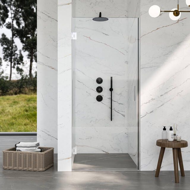 Marenza Neptune 5000 Douchedeur 65x200cm profielloos veiligheidsglas anti kalk chroom NWA6211-65