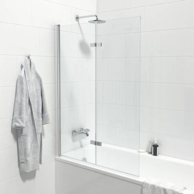 Marenza Neptune Badwand 2 delig draaibaar 110x150cm 6mm veiligheidsglas anti kalk chroom SK6222