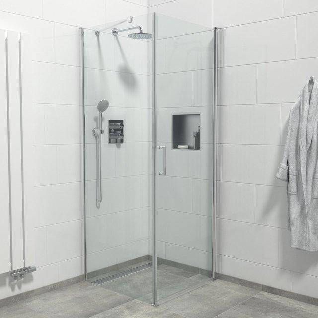 Marenza Neptune Douchecabine 1 draaideur Zijwand 90x90x200cm 6mm veiligheidsglas anti kalk chroom SKII1221-90-C
