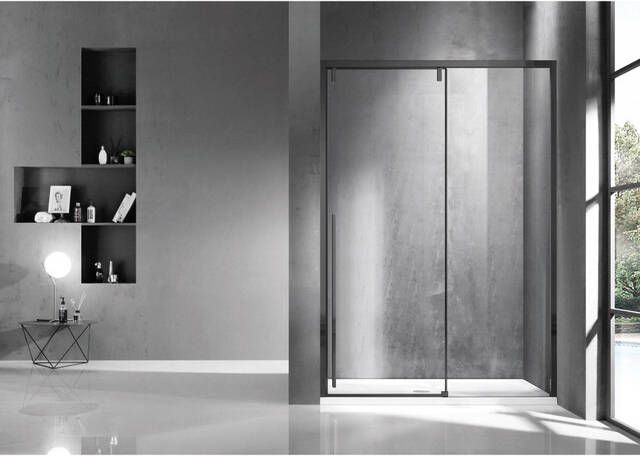 Marenza Neptune Schuifdeur 160x200cm softclose links rechts mat zwart SNI6121-160B