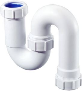 WALRAVEN McAlpine Buissifon model S 1 4"x32mm KOMO PP wit(voor wastafel gootsteen of wasmachine afvoer )