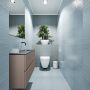 Mondiaz ADA Toiletmeubel 100x30x50cm met 0 kraangaten 2 lades smoke mat Wastafel Lex rechts Solid Surface Wit FK75341818 - Thumbnail 2